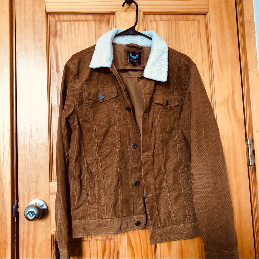 Corduroy Jacket with Fleece Collar